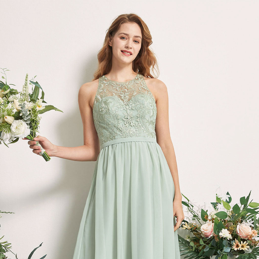 bridesmaid dresses embroidered Floral Embroidered Mid-Sleeve Gown by Amelia Couture 7045 8 / Navy main image 0