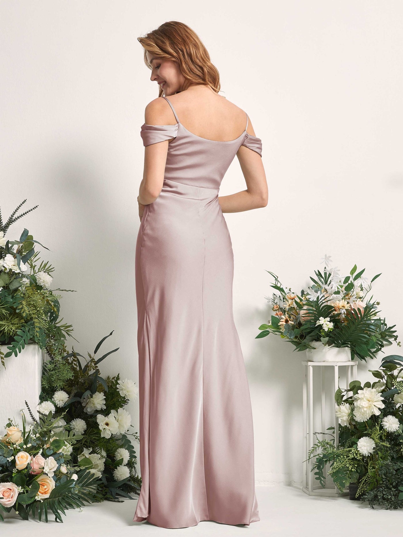Dusty Rose Bridesmaid Dresses Bridesmaid Dress Mermaid/Trumpet Satin Off Shoulder Full Length Sleeveless Wedding Party Dress (80225354)#color_dusty-rose