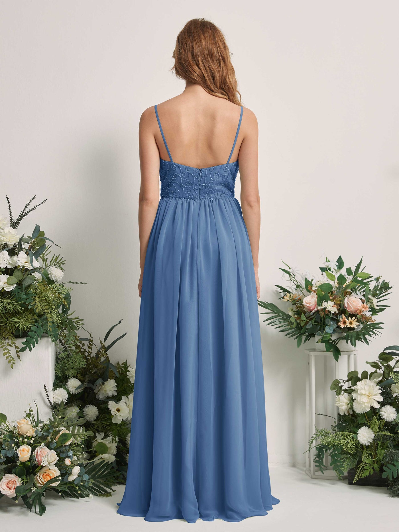 Dusty Blue Bridesmaid Dresses A-line Spaghetti-straps Sleeveless Chiffon Dresses (83221210)#color_dusty-blue