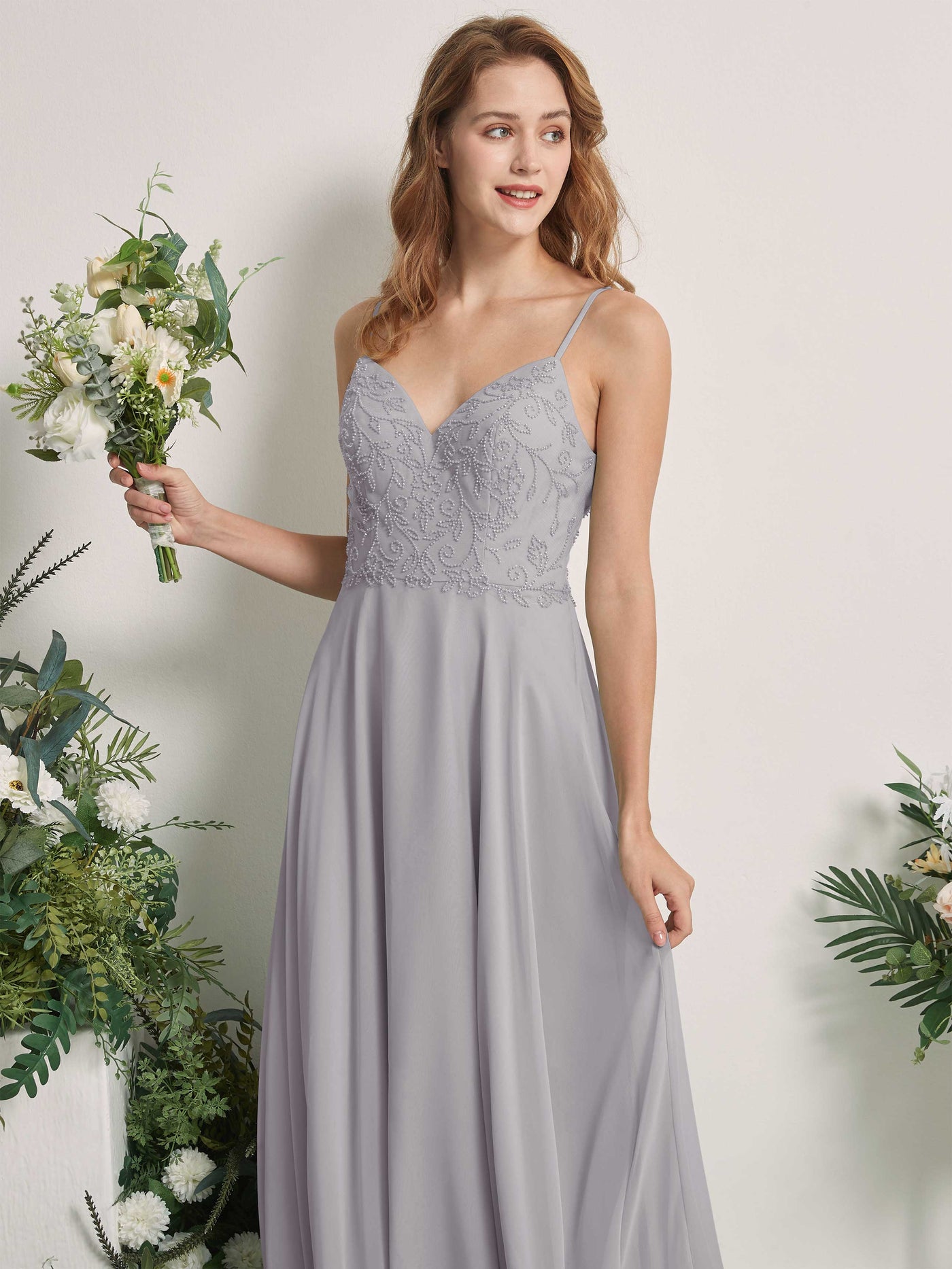 Dove Bridesmaid Dresses A-line Open back Spaghetti-straps Sleeveless Dresses (83221125)#color_dove