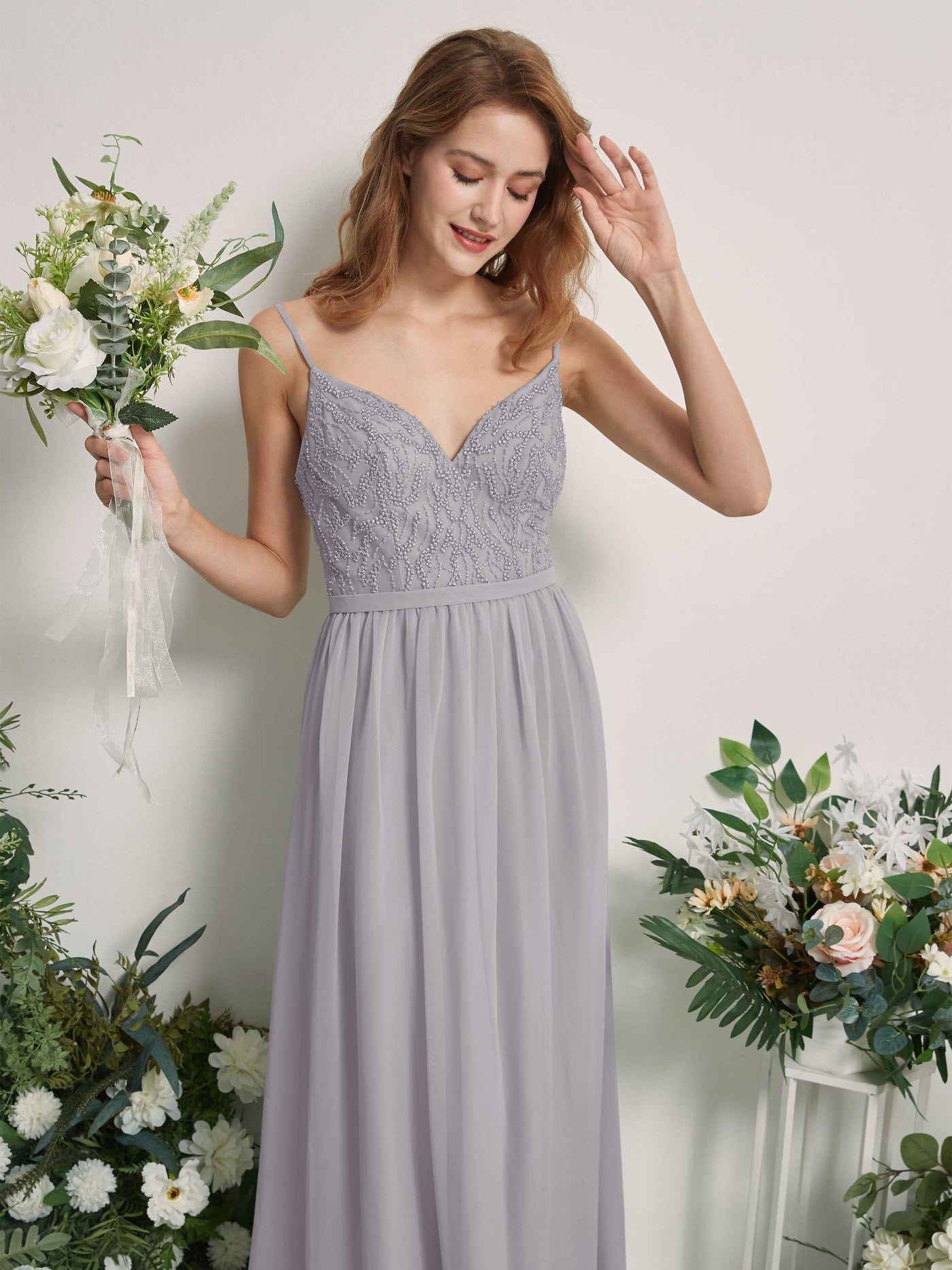 Dove Bridesmaid Dresses A-line Spaghetti-straps Sleeveless Chiffon Dresses (81226525)#color_dove