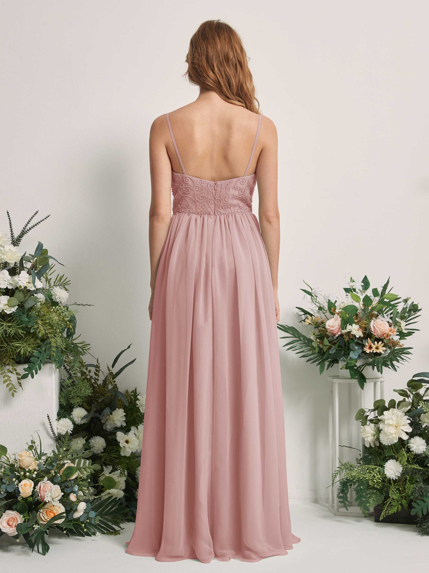 Dusty Rose Bridesmaid Dresses A-line Spaghetti-straps Sleeveless Chiffon Dresses (83221209)#color_dusty-rose
