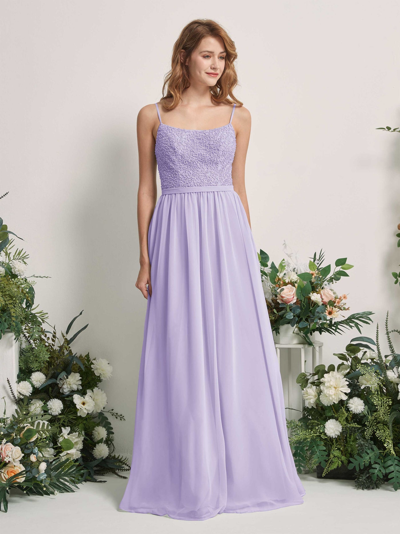 Lilac Bridesmaid Dresses A-line Open back Spaghetti-straps Sleeveless Dresses (83220114)#color_lilac