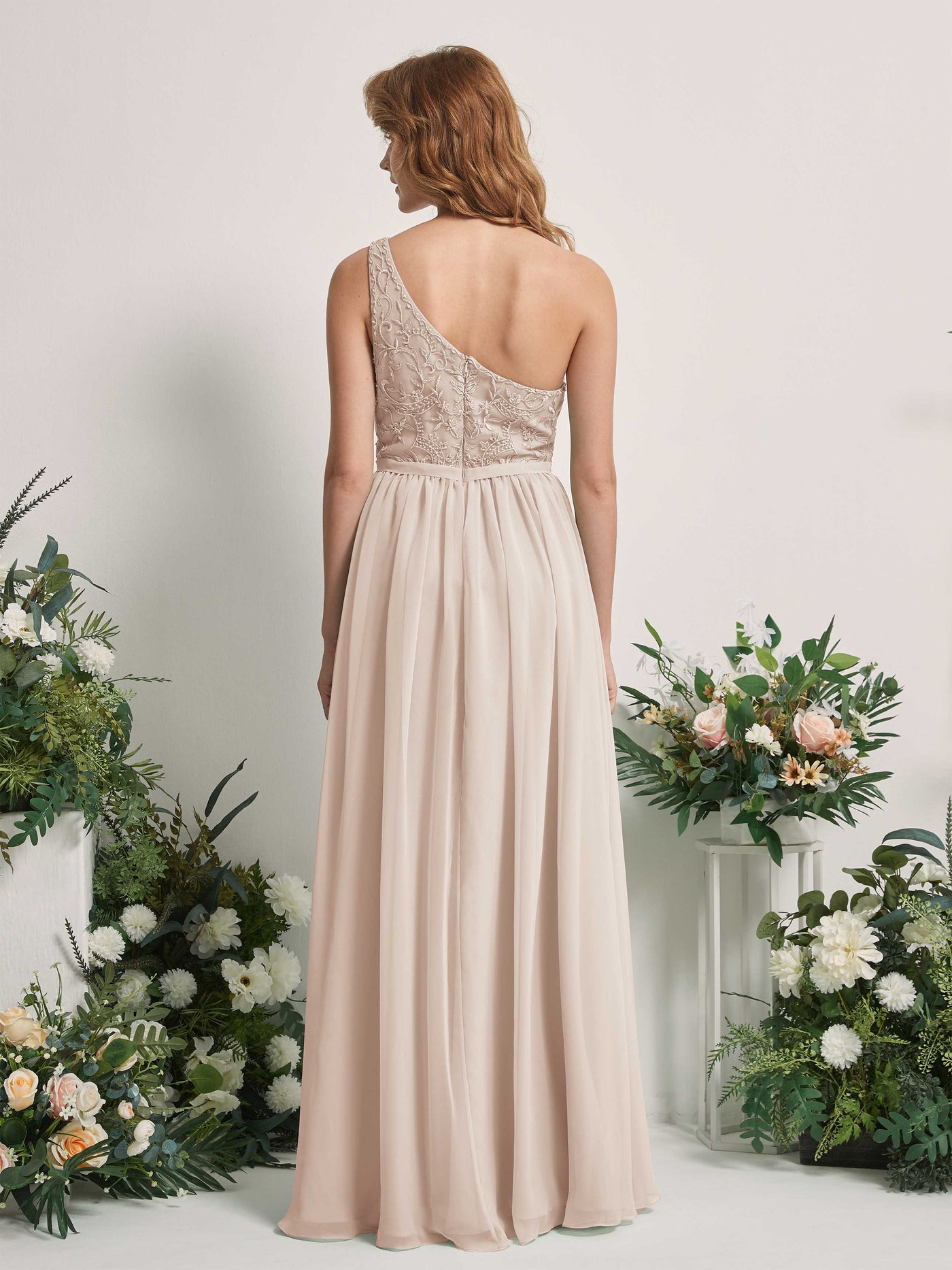 Champagne Bridesmaid Dresses A-line Open back One Shoulder Sleeveless Dresses (83220516)#color_champagne