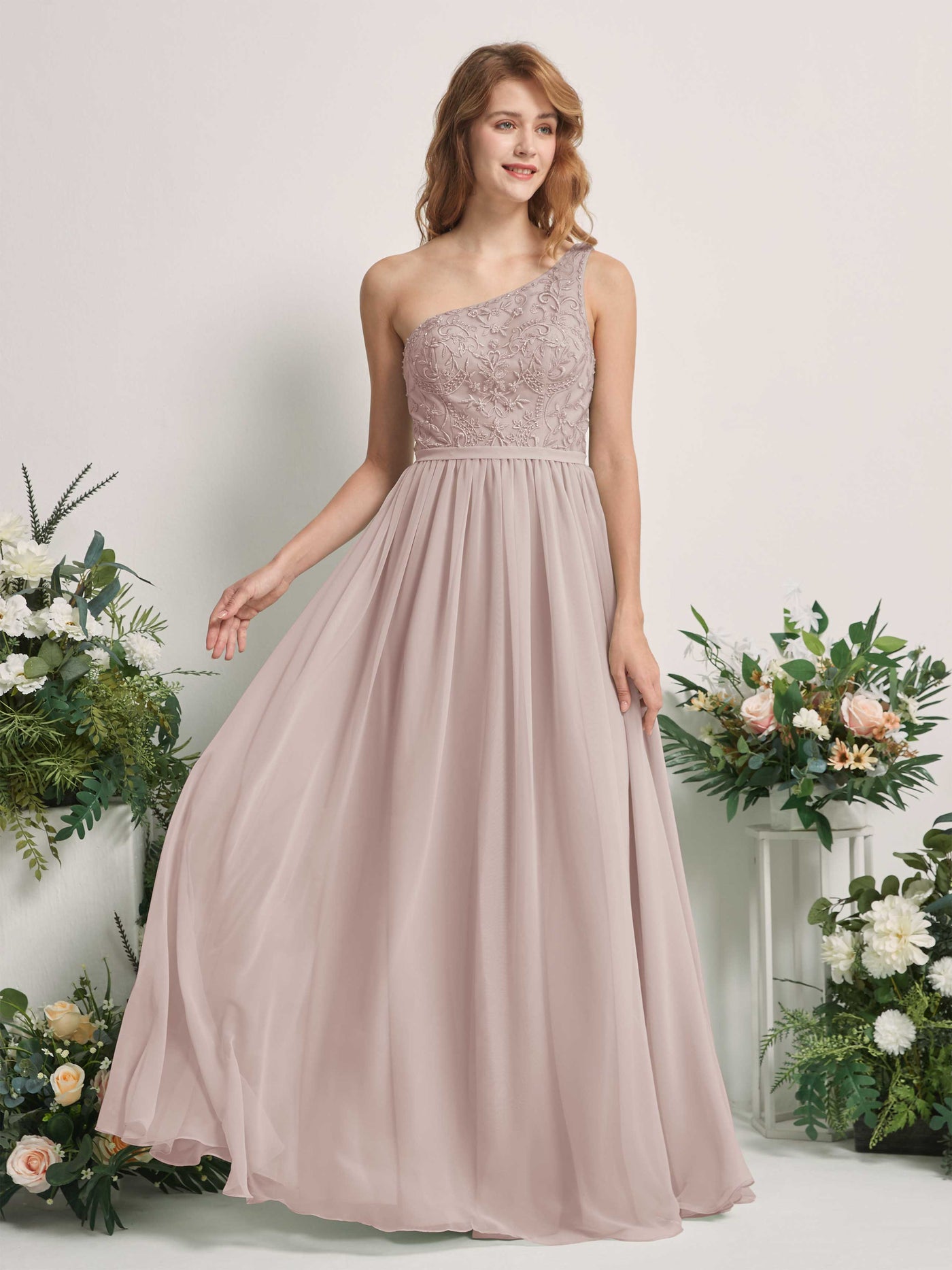 Taupe Bridesmaid Dresses A-line Open back One Shoulder Sleeveless Dresses (83220524)#color_taupe