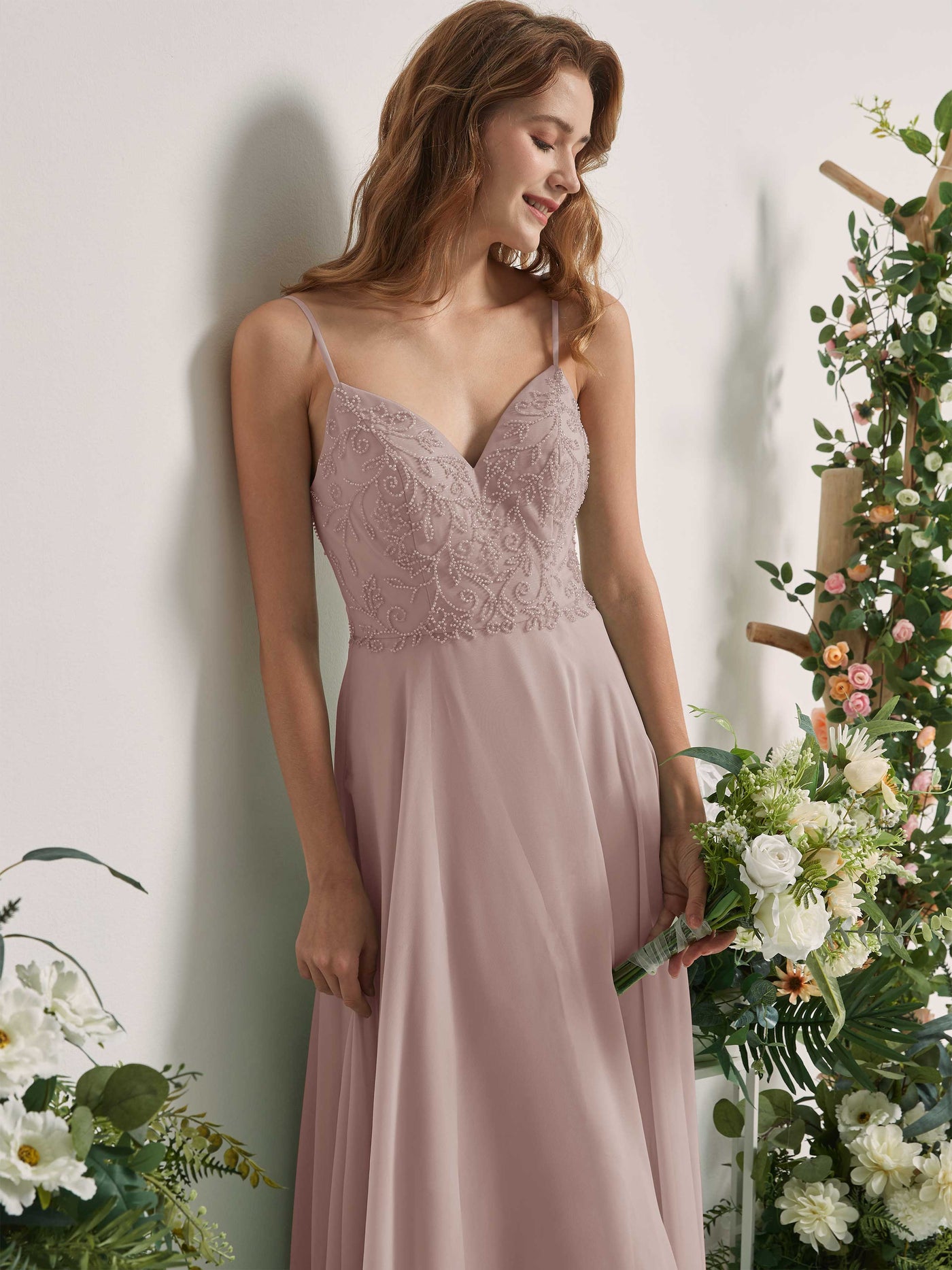 Taupe Bridesmaid Dresses A-line Open back Spaghetti-straps Sleeveless Dresses (83221124)#color_taupe