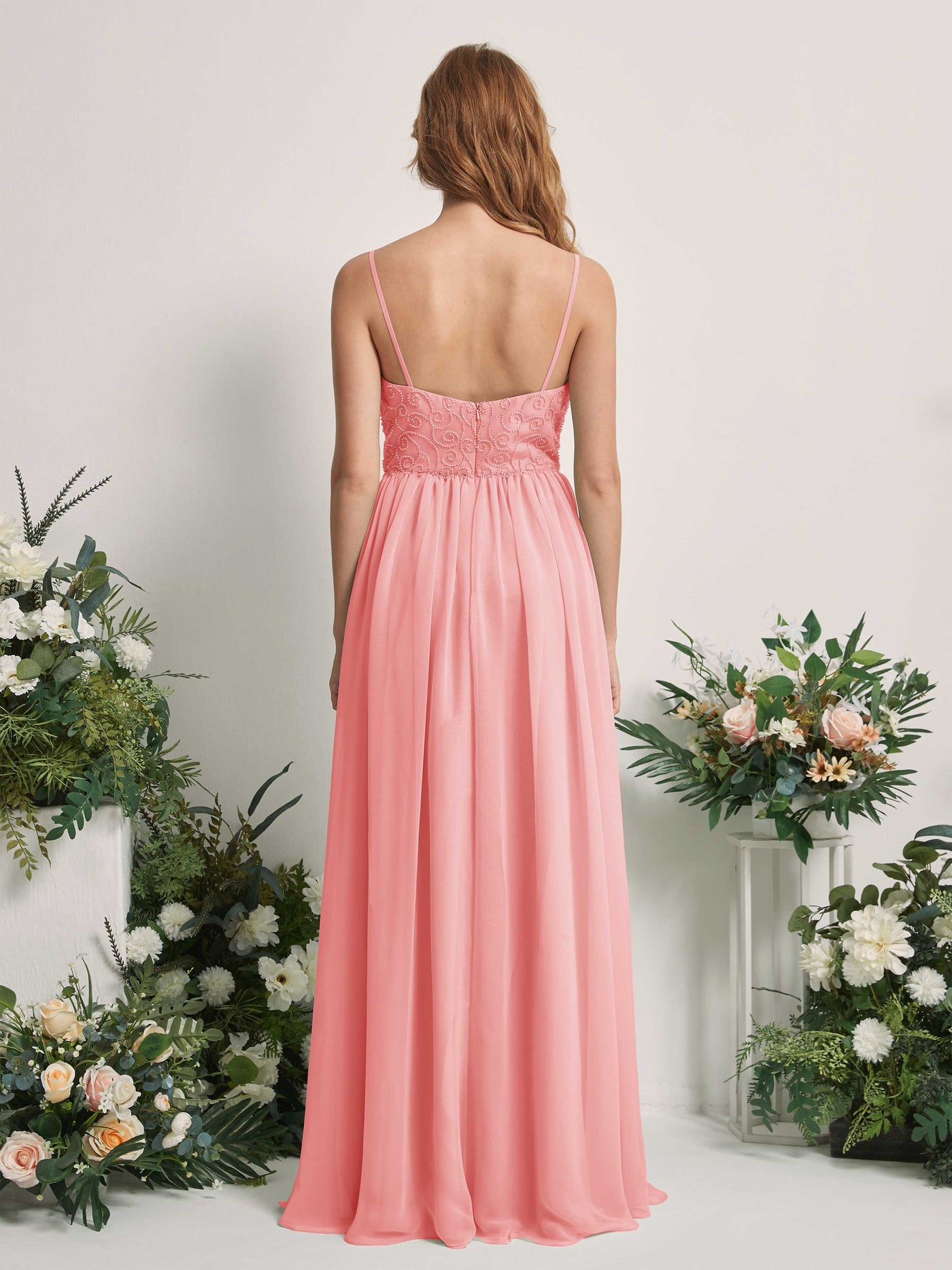 Ballet Pink Bridesmaid Dresses A-line Spaghetti-straps Sleeveless Chiffon Dresses (83221240)#color_ballet-pink