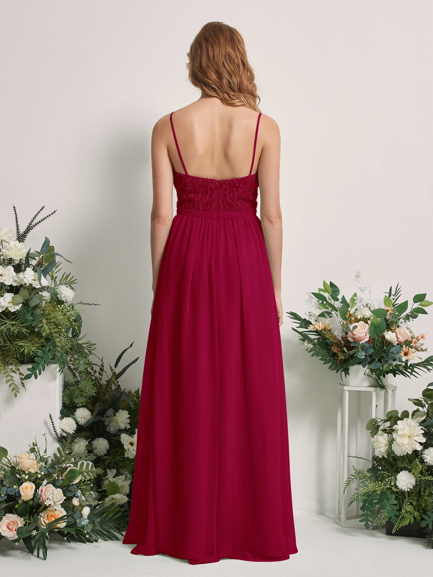 Jester Red Bridesmaid Dresses A-line Spaghetti-straps Sleeveless Chiffon Dresses (81226541)#color_jester-red