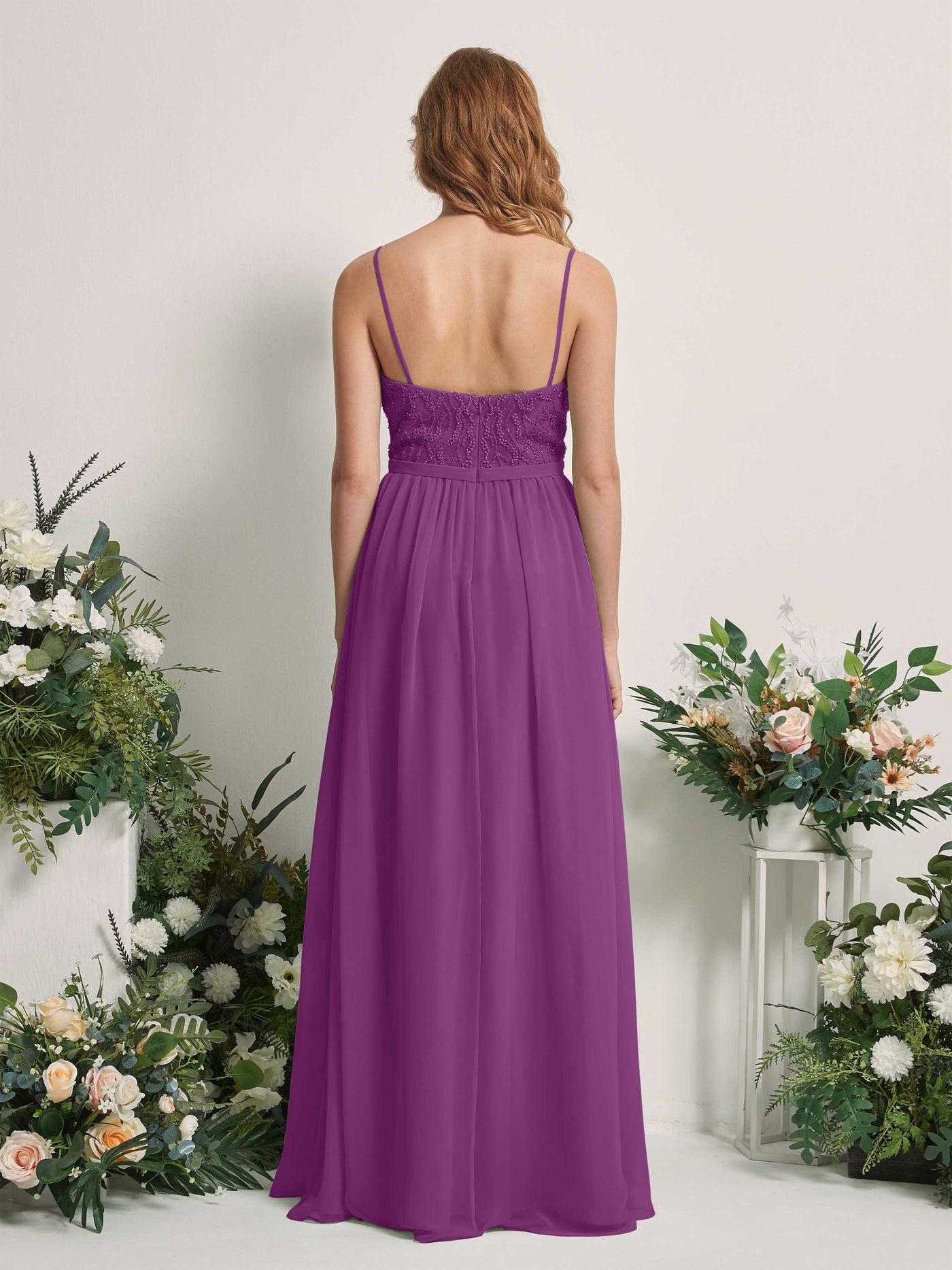 Purple Bridesmaid Dresses A-line Spaghetti-straps Sleeveless Chiffon Dresses (81226536)#color_purple