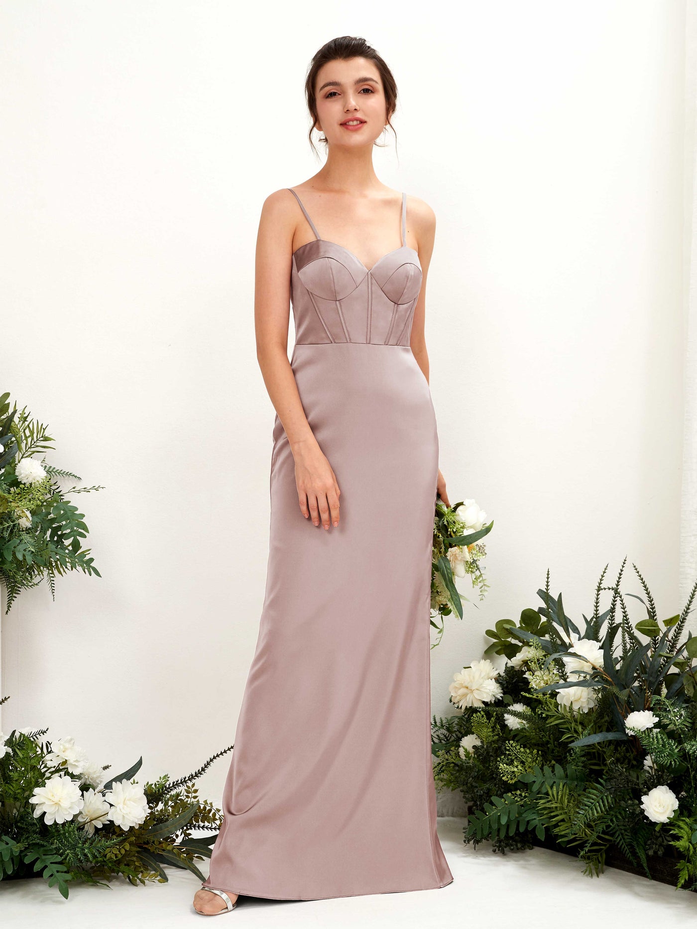 Spaghetti-straps Sweetheart Sleeveless Satin Bridesmaid Dress - Dusty Rose (80221554)#color_dusty-rose