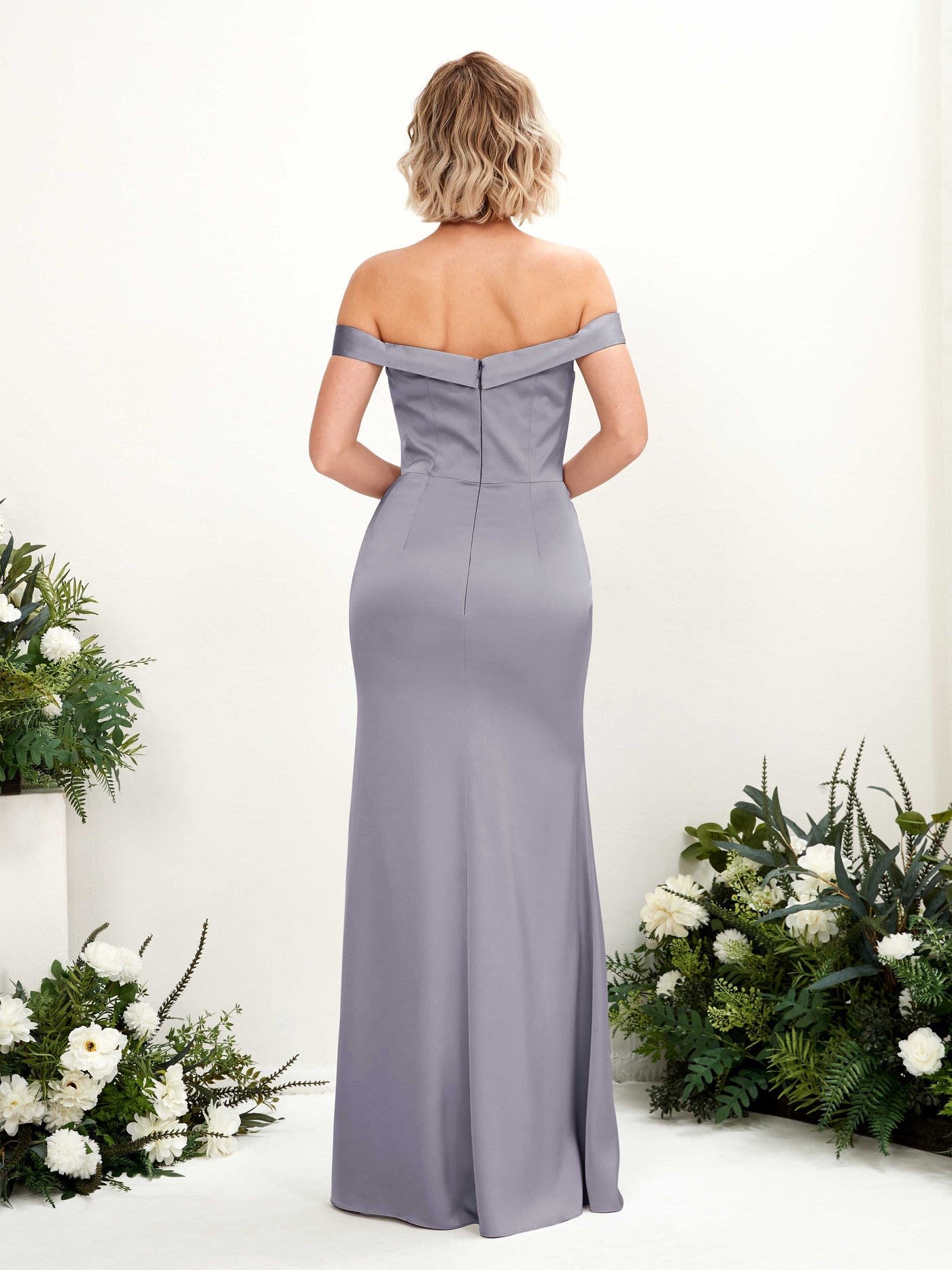 Sexy Slit Off Shoulder Sweetheart Satin Bridesmaid Dress - Purple Haze (80223850)#color_purple-haze