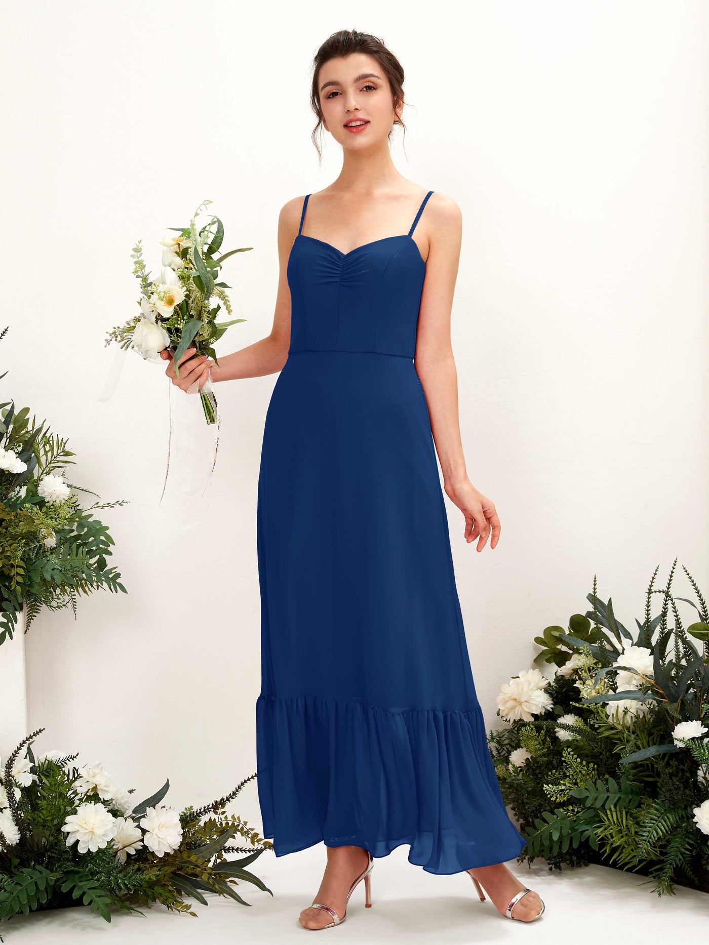 Royal Blue Bridesmaid Dresses Bridesmaid Dress Chiffon Spaghetti-straps Full Length Sleeveless Wedding Party Dress (81223037)#color_royal-blue