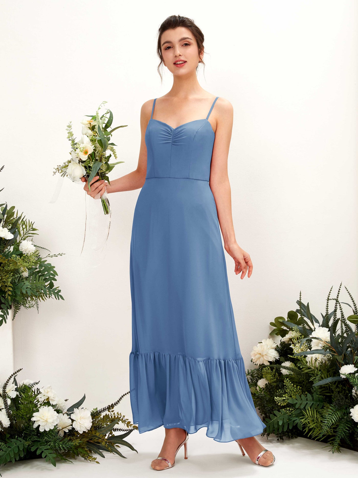 Dusty Blue Bridesmaid Dresses Bridesmaid Dress Chiffon Spaghetti-straps Full Length Sleeveless Wedding Party Dress (81223010)#color_dusty-blue