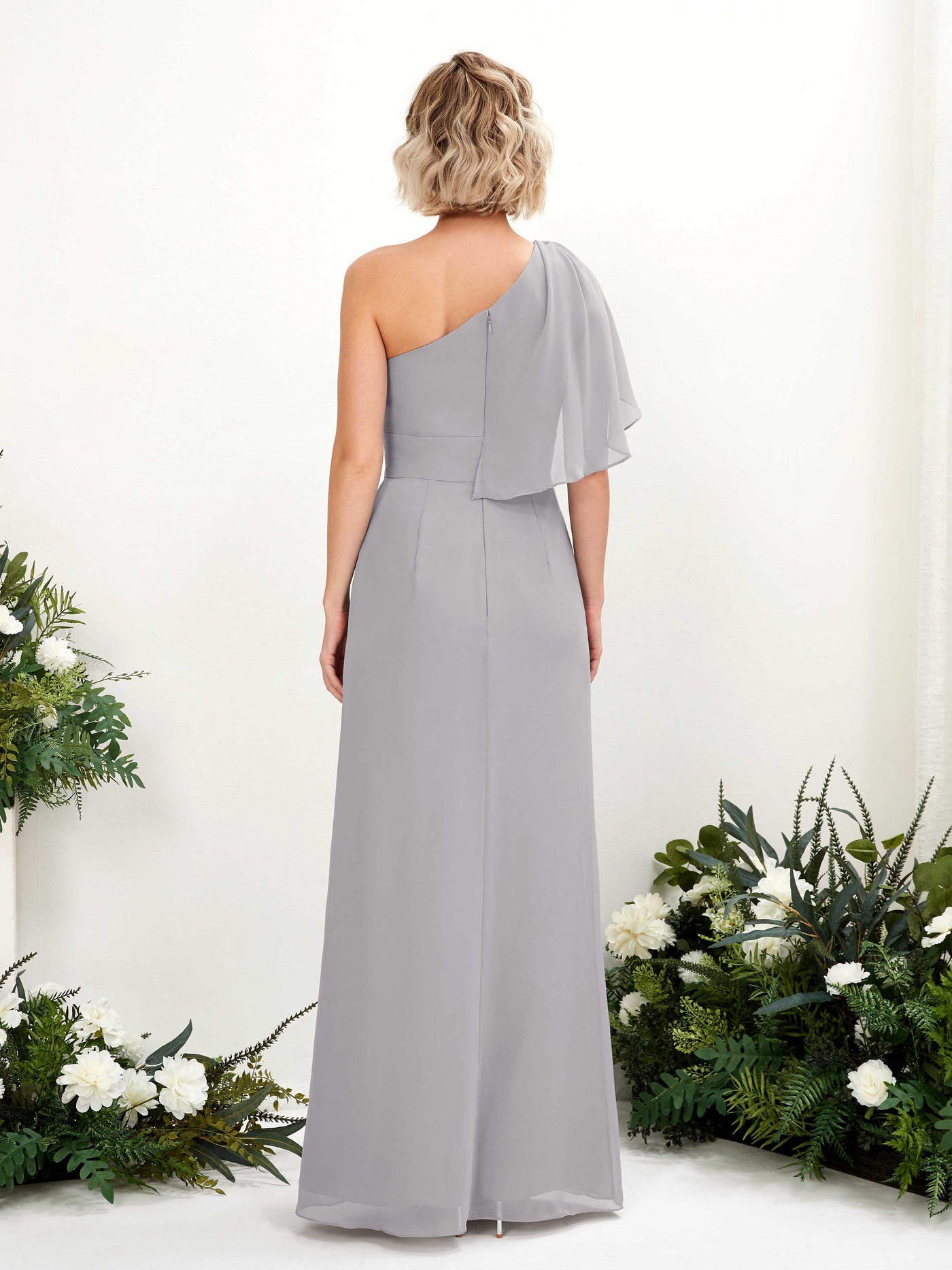 Dove Bridesmaid Dresses Bridesmaid Dress Ball Gown Chiffon Full Length Short Sleeves Wedding Party Dress (81223725)#color_dove