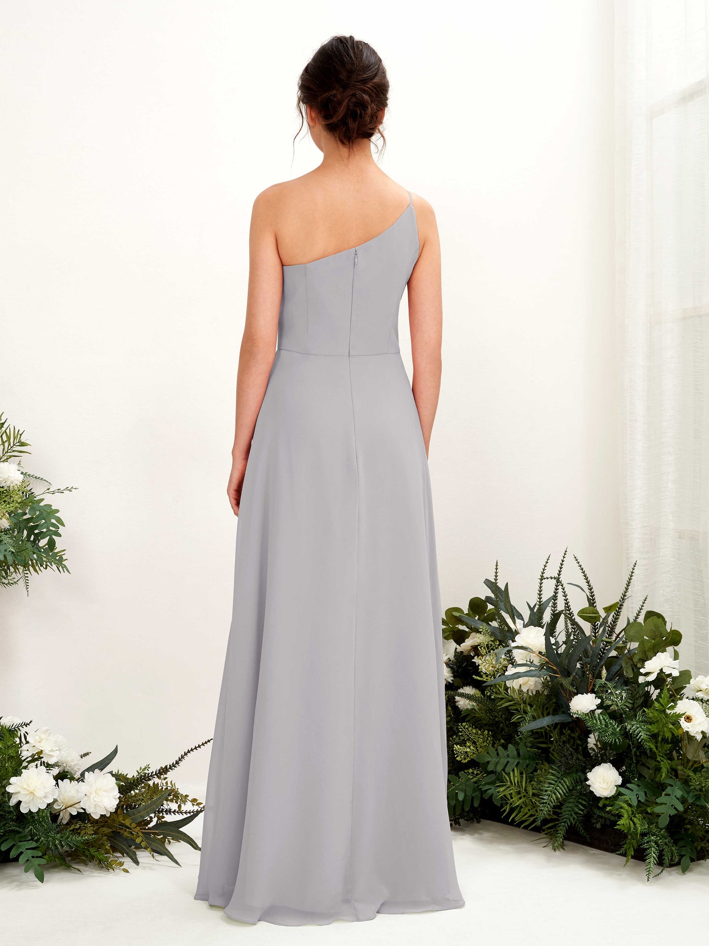 Dove Bridesmaid Dresses Bridesmaid Dress A-line Chiffon One Shoulder Full Length Sleeveless Wedding Party Dress (81225725)#color_dove
