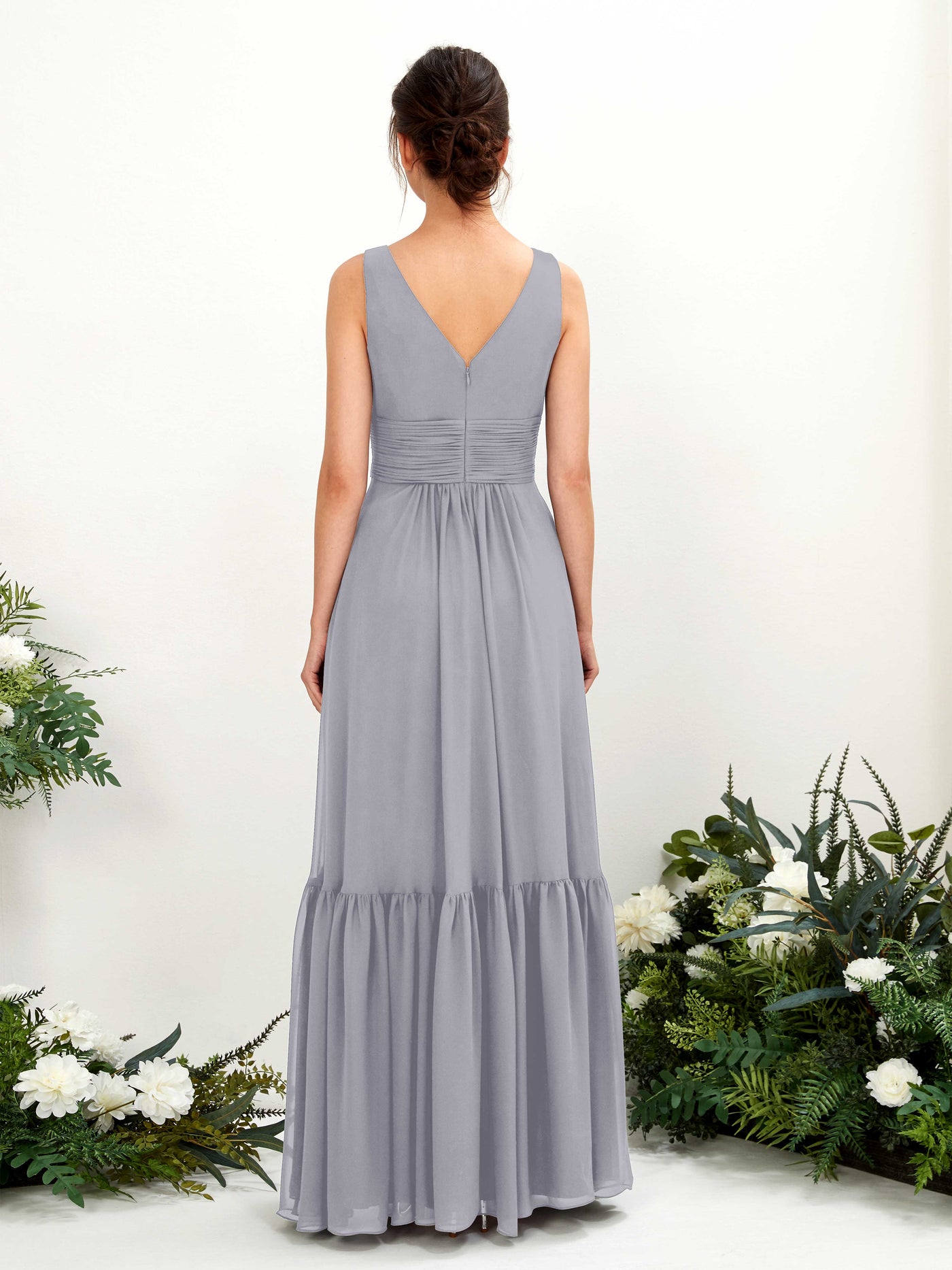 Dusty Lavender Bridesmaid Dresses Bridesmaid Dress A-line Chiffon Straps Full Length Sleeveless Wedding Party Dress (80223703)#color_dusty-lavender