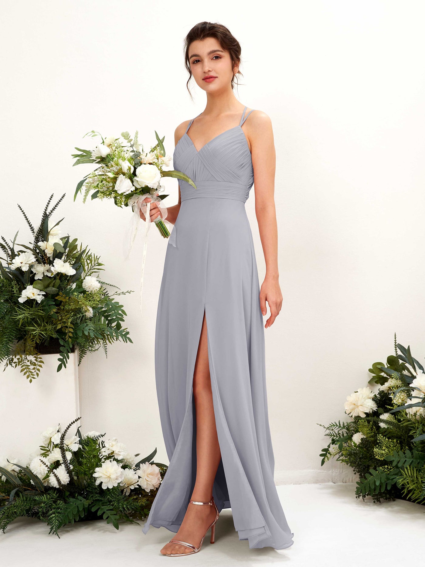 Dusty Lavender Bridesmaid Dresses Bridesmaid Dress A-line Chiffon Spaghetti-straps Full Length Sleeveless Wedding Party Dress (81225403)#color_dusty-lavender