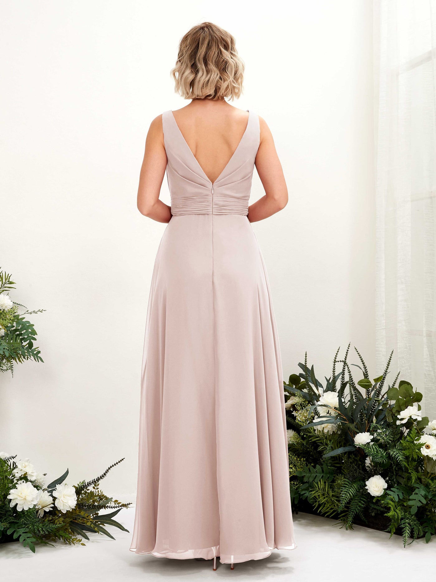 Biscotti Bridesmaid Dresses Bridesmaid Dress A-line Chiffon Bateau Full Length Sleeveless Wedding Party Dress (81225835)#color_biscotti