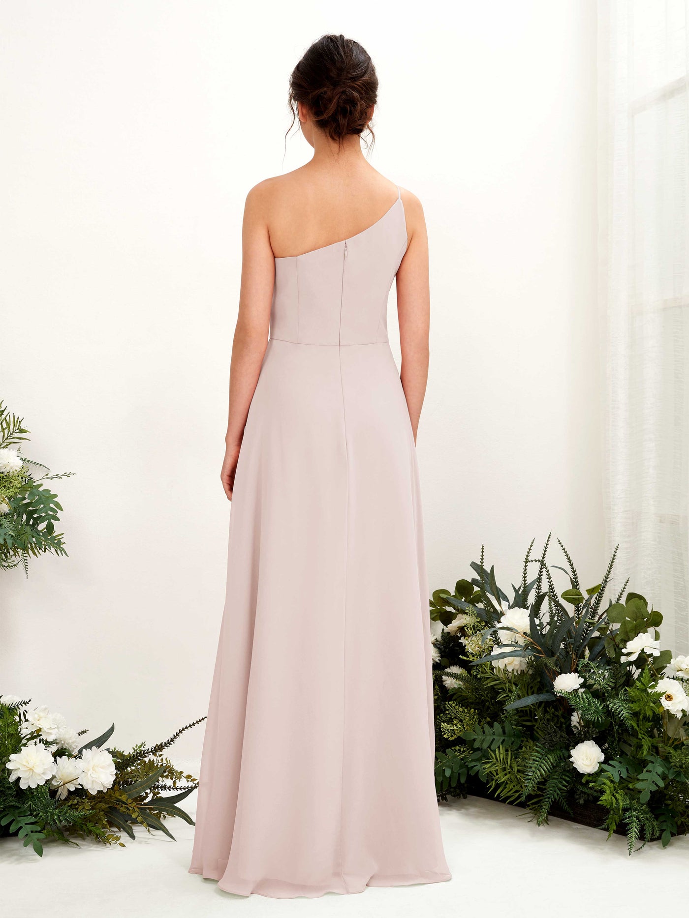Biscotti Bridesmaid Dresses Bridesmaid Dress A-line Chiffon One Shoulder Full Length Sleeveless Wedding Party Dress (81225735)#color_biscotti