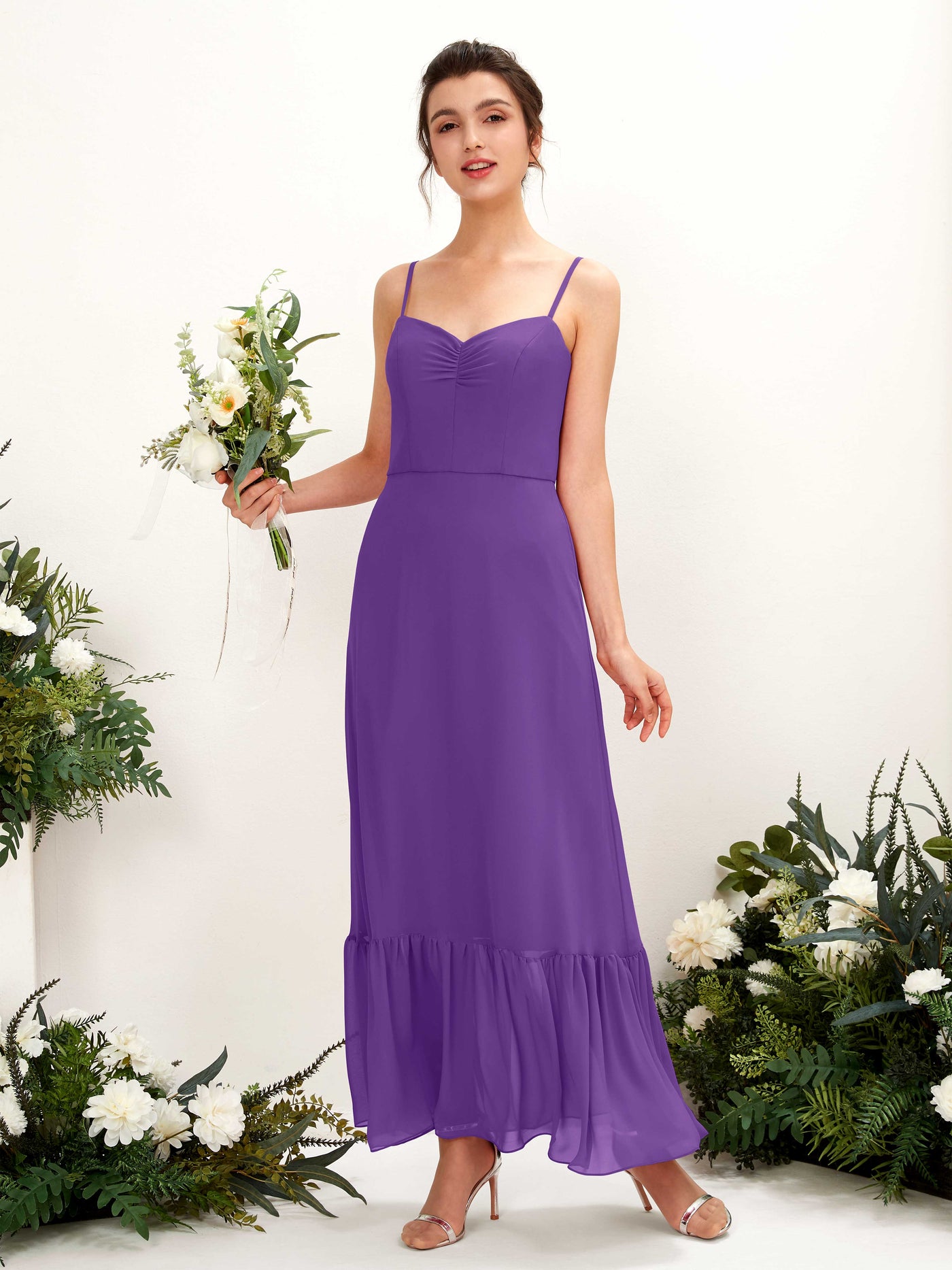 Regency Bridesmaid Dresses Bridesmaid Dress Chiffon Spaghetti-straps Full Length Sleeveless Wedding Party Dress (81223028)#color_regency