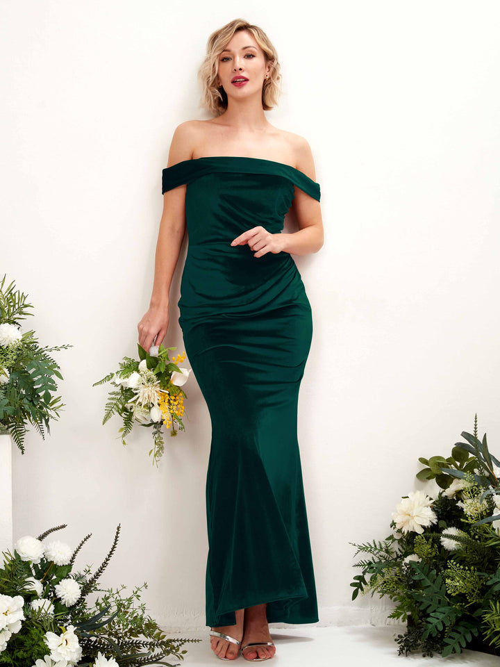 Formal Gown Emerald Green Velvet Dress Plus Size Hunter Green Velvet Bridesmaid Dress Mermaid Maxi Off-the-Shoulder Carlyna Formal Gown Emerald Green Velvet Dress Plus Size Hunter Green Velvet Bridesmaid Dress Mermaid Maxi Off-the-Shoulder Carlyna