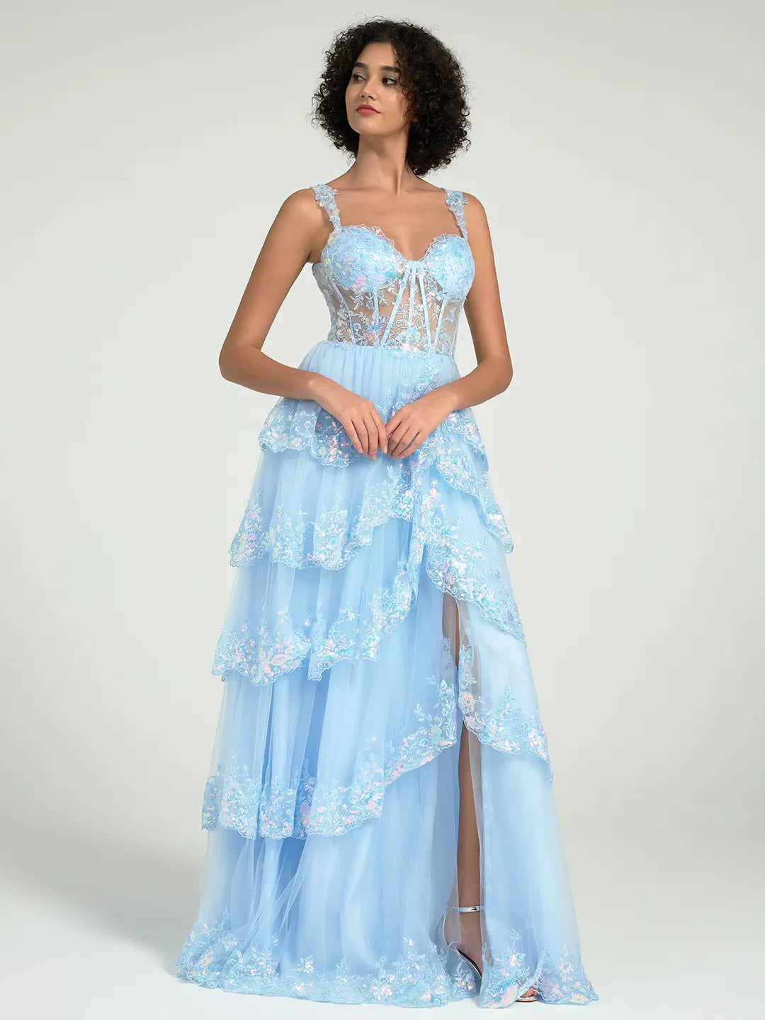 prom dress a line A-line V-neck Beaded Tulle Long Dresses Burgundy Prom APD3146 More new style A Line Floor Length Tulle