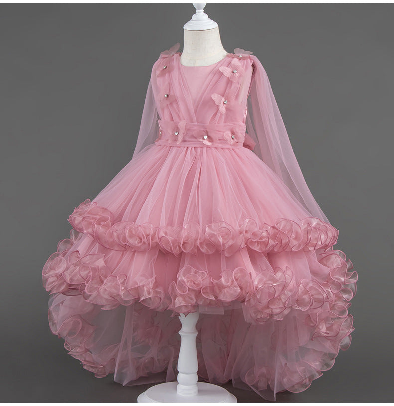 High Low Tulle A-Line Flower Girl Dress for Kids - Party & Special Occasion Gown