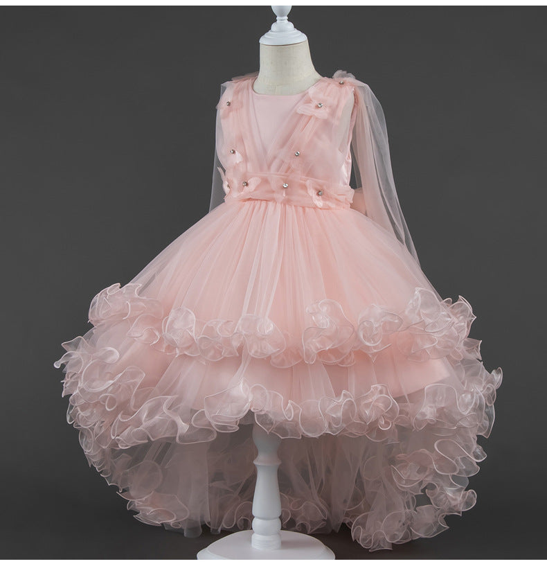 High Low Tulle A-Line Flower Girl Dress for Kids - Party & Special Occasion Gown