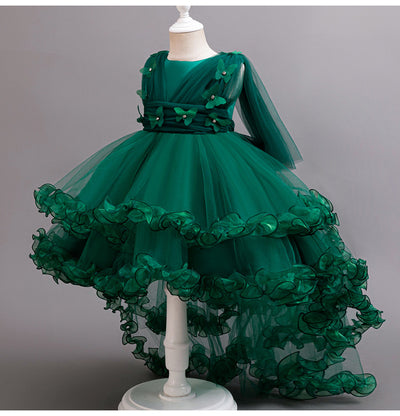 High Low Tulle A-Line Flower Girl Dress for Kids - Party & Special Occasion Gown