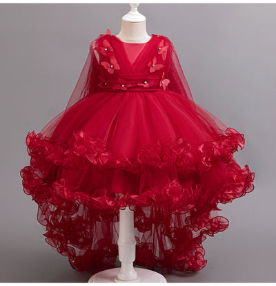 High Low Tulle A-Line Flower Girl Dress for Kids - Party & Special Occasion Gown