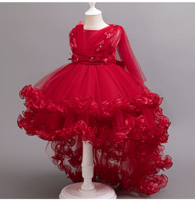 High Low Tulle A-Line Flower Girl Dress for Kids - Party & Special Occasion Gown