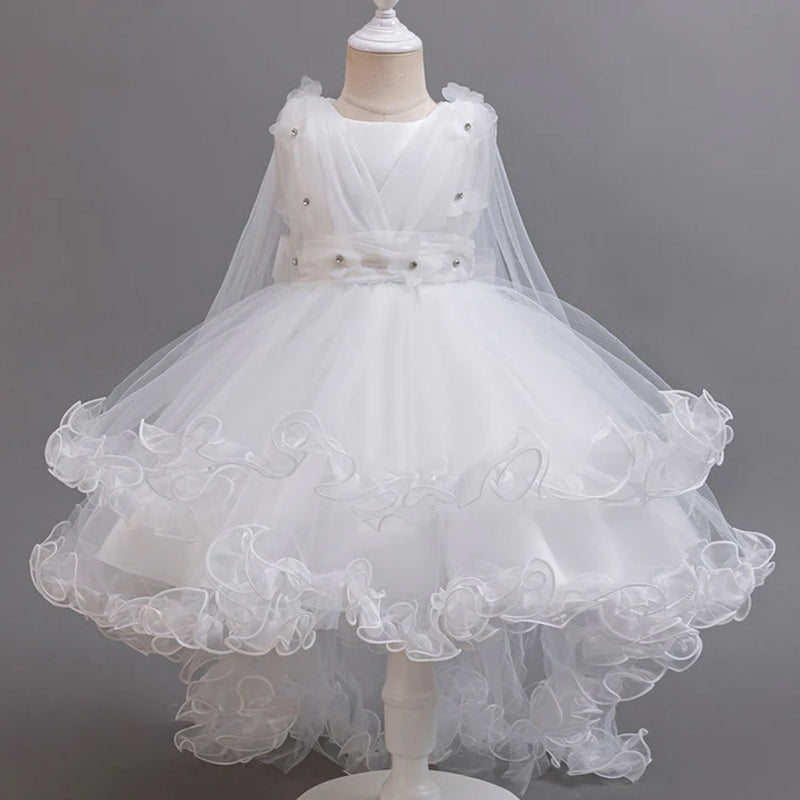 High Low Tulle A-Line Flower Girl Dress for Kids - Party & Special Occasion Gown