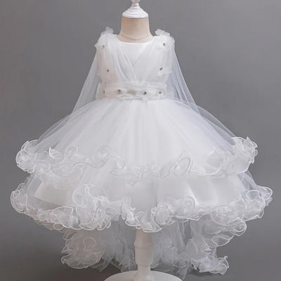 High Low Tulle A-Line Flower Girl Dress for Kids - Party & Special Occasion Gown