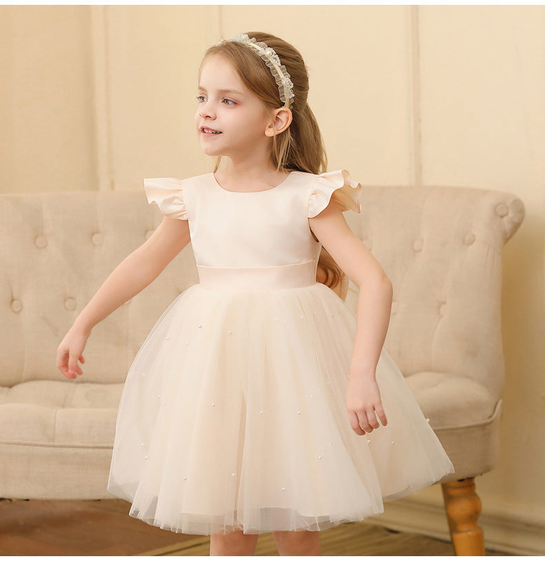 A-Line Knee Length Tulle Dress for Girls – Flower Girl & Party Dress