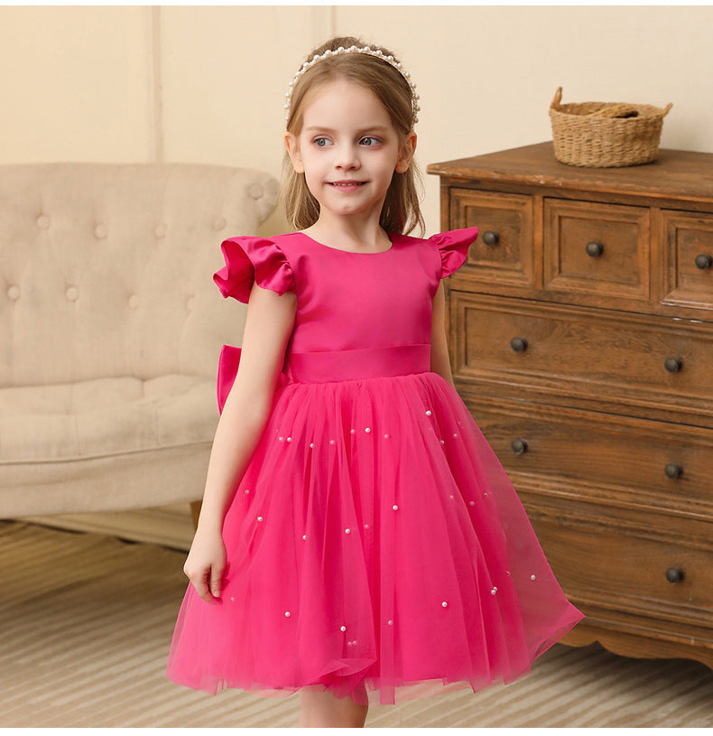 A-Line Knee Length Tulle Dress for Girls – Flower Girl & Party Dress