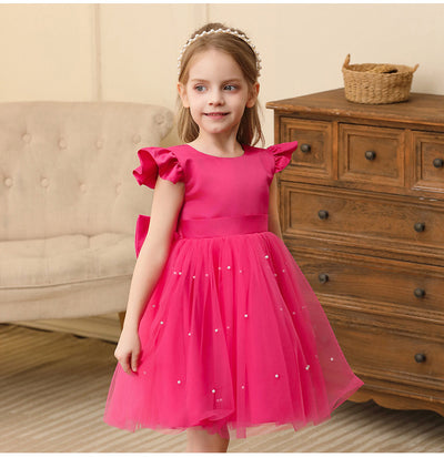 A-Line Knee Length Tulle Dress for Girls – Flower Girl & Party Dress