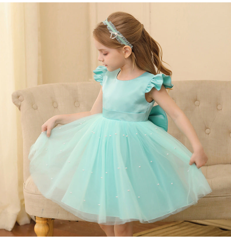 A-Line Knee Length Tulle Dress for Girls – Flower Girl & Party Dress