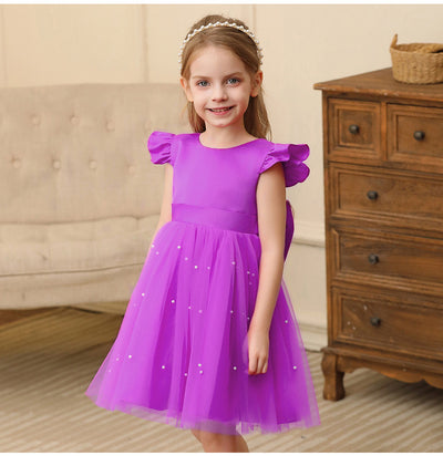 A-Line Knee Length Tulle Dress for Girls – Flower Girl & Party Dress