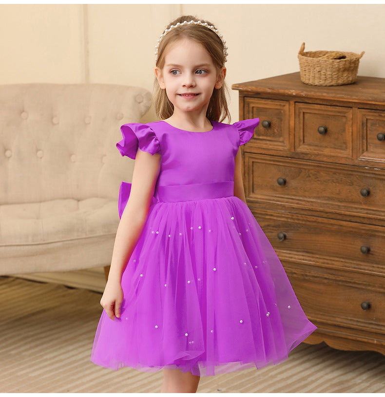 A-Line Knee Length Tulle Dress for Girls – Flower Girl & Party Dress