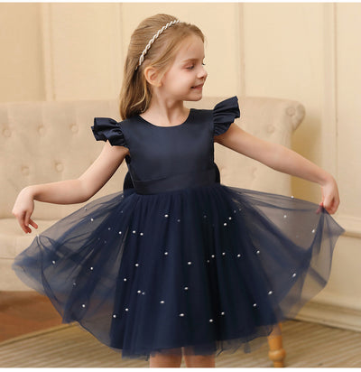 A-Line Knee Length Tulle Dress for Girls – Flower Girl & Party Dress