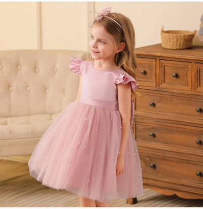 A-Line Knee Length Tulle Dress for Girls – Flower Girl & Party Dress