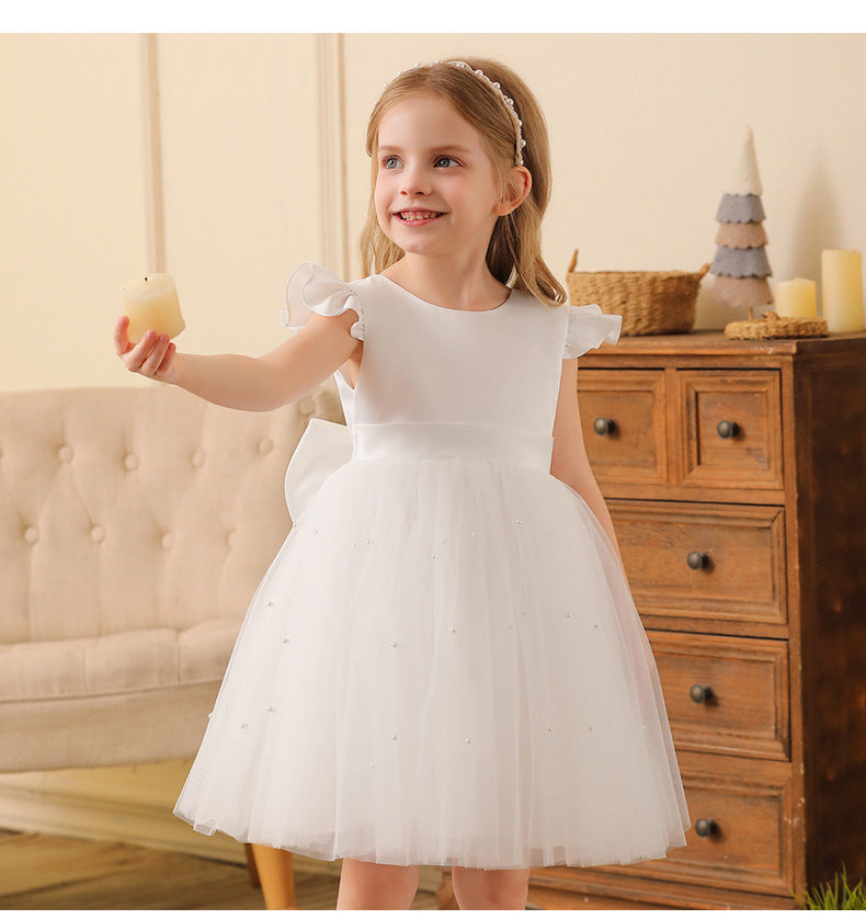 A-Line Knee Length Tulle Dress for Girls – Flower Girl & Party Dress
