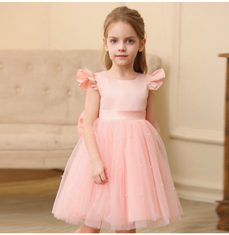 A-Line Knee Length Tulle Dress for Girls – Flower Girl & Party Dress