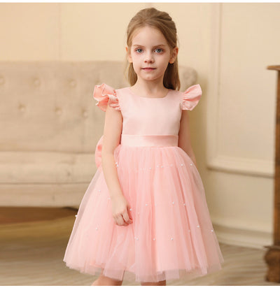 A-Line Knee Length Tulle Dress for Girls – Flower Girl & Party Dress