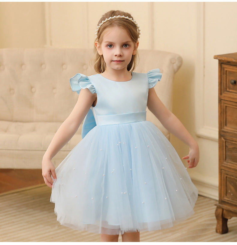 A-Line Knee Length Tulle Dress for Girls – Flower Girl & Party Dress
