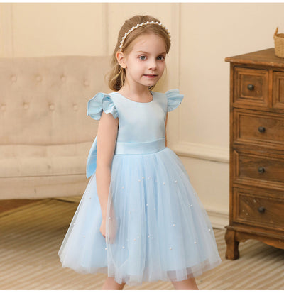 A-Line Knee Length Tulle Dress for Girls – Flower Girl & Party Dress