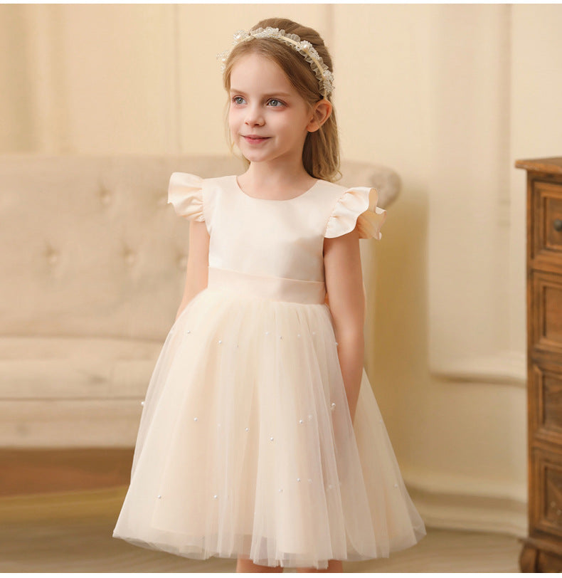 A-Line Knee Length Tulle Dress for Girls – Flower Girl & Party Dress
