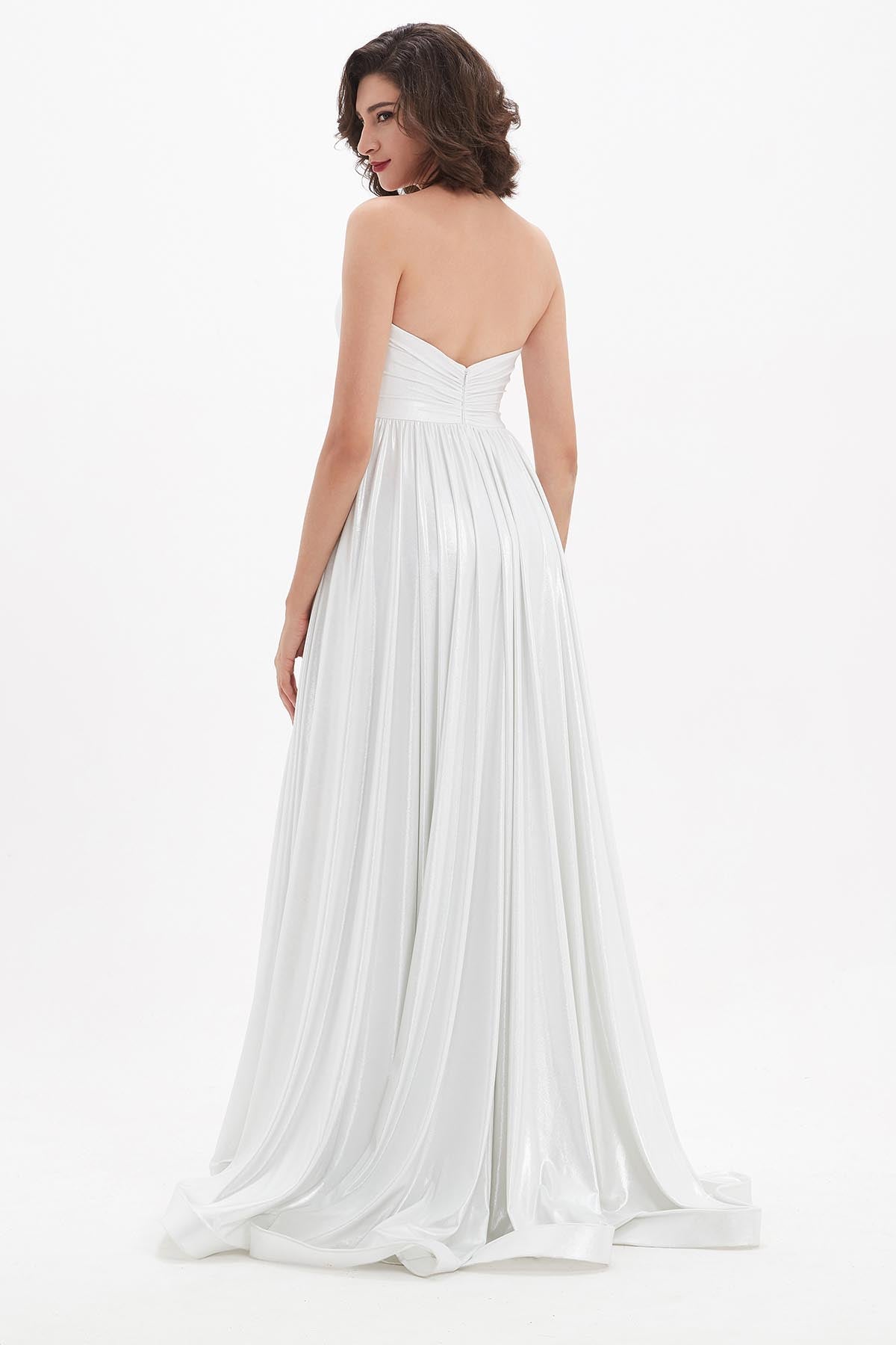 A-line Sweetheart Sleeveless Full Length Polyester Wedding Dresses