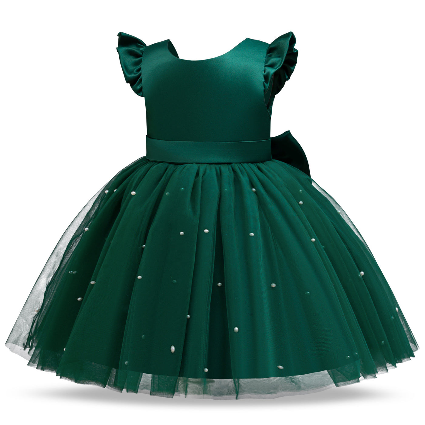 A-Line Tea Length Princess Dress for Girls | Flower Girl & Party Dress Ages 2-8