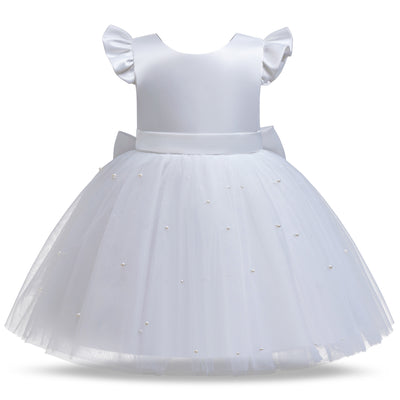 A-Line Tea Length Princess Dress for Girls | Flower Girl & Party Dress Ages 2-8